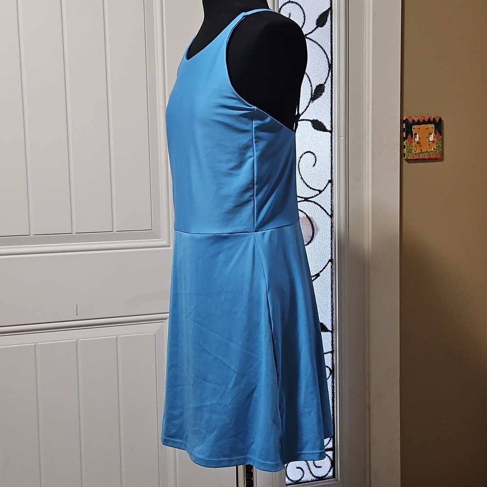 Calvin Klein Blue Performance Stretch Built In Shorts Dress L - Picture 3 of 16